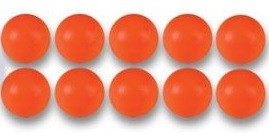 10 Balles orange de Babyfoot en plastique 35 mm