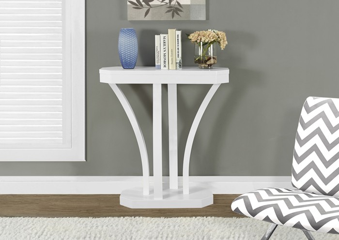 TABLE CONSOLE D’APPOINT 32″L BLANC