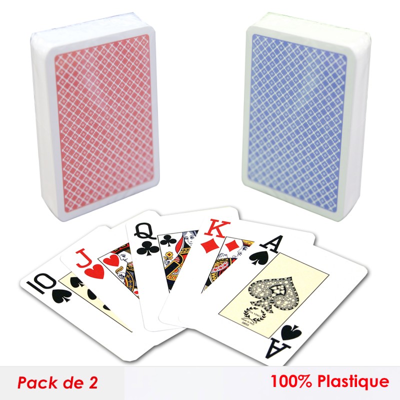 Set de deux carte Pocker Modiano plastique