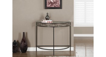 TABLE CONSOLE D’ENTREE D’APPOINT 36″L METAL BRUN CHOCOLAT